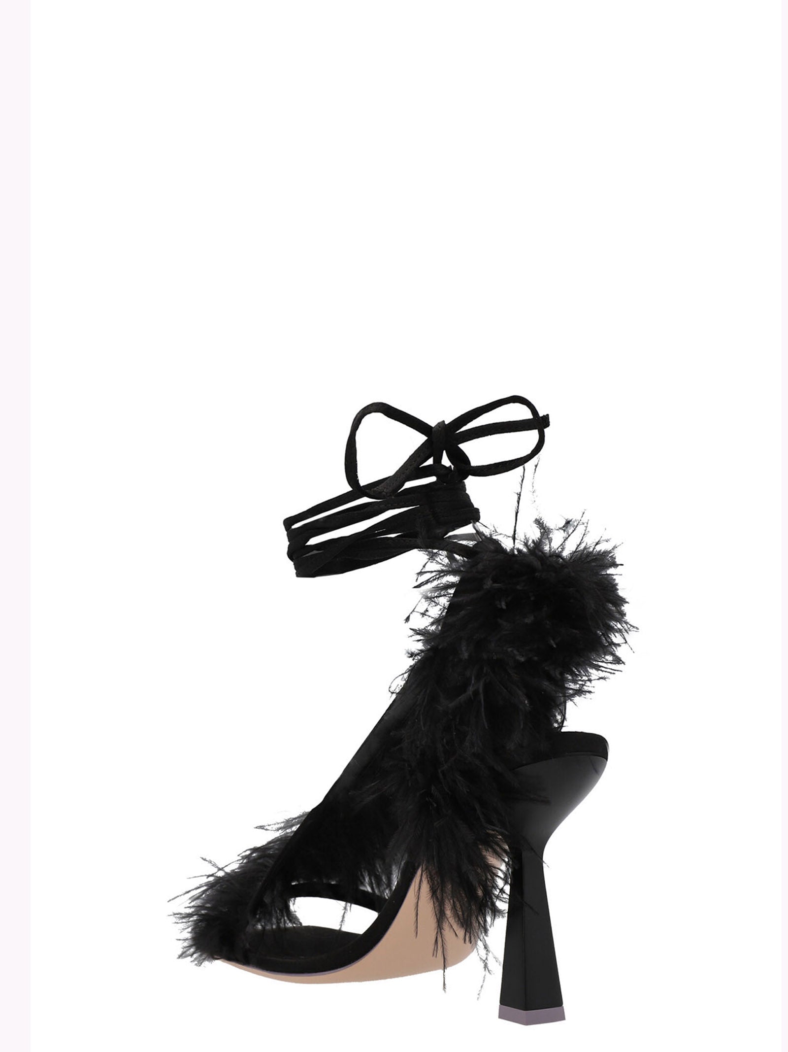 Sebastian Feather Wrap’ Sandals — 10cm Heel, Black