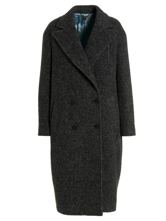 Maurizio Miri Cocoon Coat — Women's Gray Wrap Coat