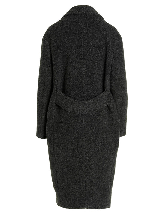 Maurizio Miri Cocoon Coat — Women's Gray Wrap Coat