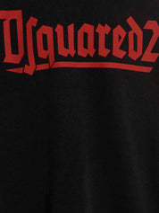 Dsquared2 Hoodie — Black Oversized Cotton Topwear