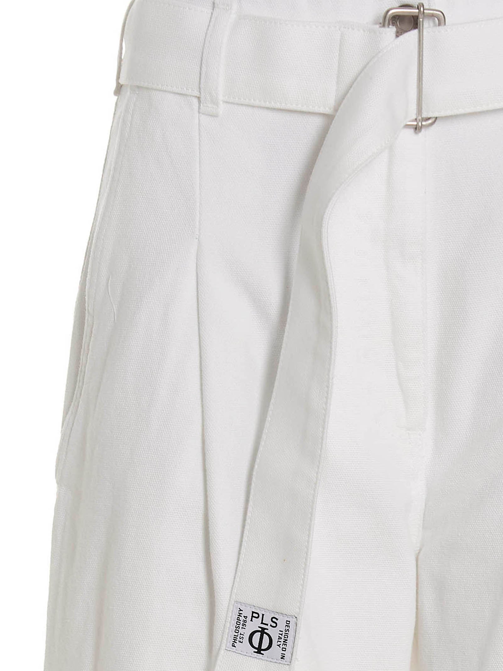 Philosophy Belted Jeans — White Maternity Jeans