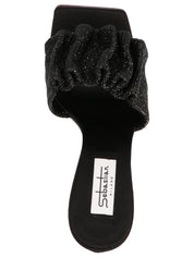 Sebastian Cher Satin Mules - Black Sandals 9.5 cm