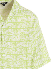 Gcds Waved Logo Shirt — Green Short-Sleeve (Men)