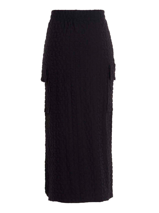Sunnei Midi Logo Skirt — Blue Stretch Oversize