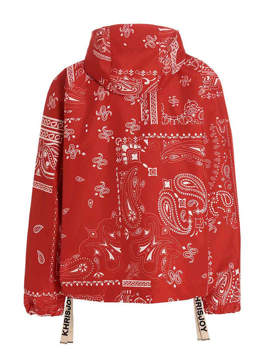 Khrisjoy Windbreaker Bandana Hood Jacket — Red, Men