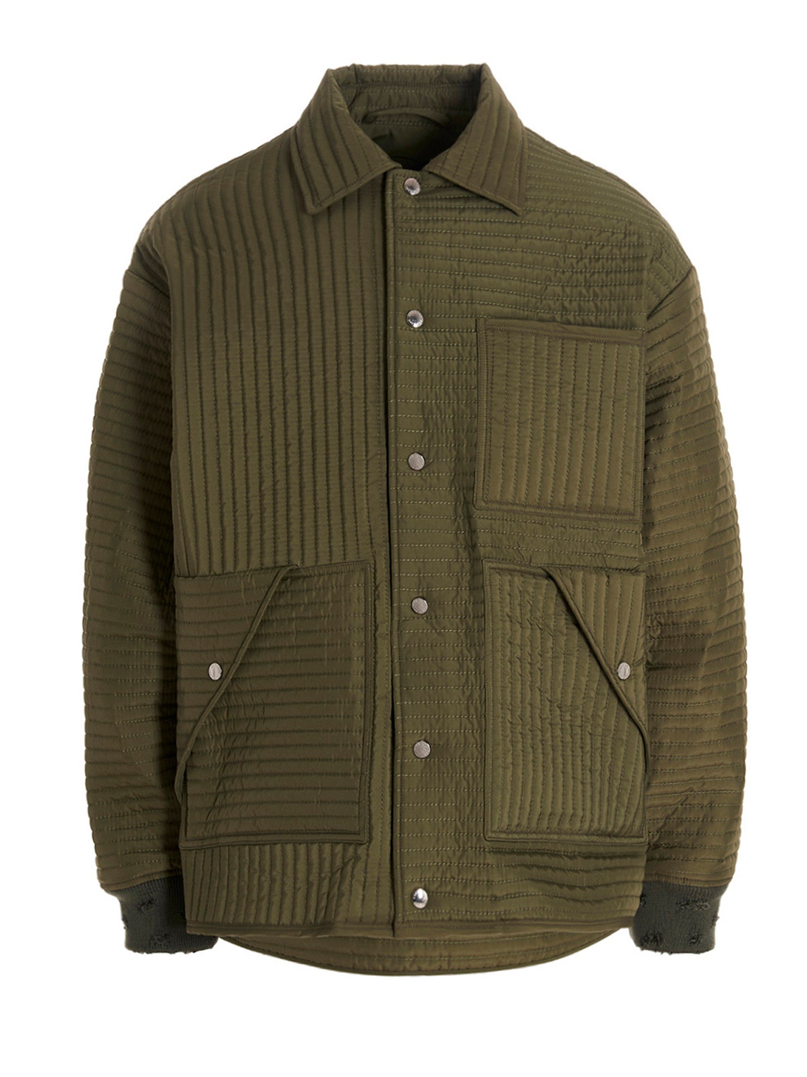 Khrisjoy Quilted Stripes Down Jacket — Men's Green