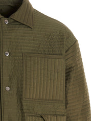 Khrisjoy Quilted Stripes Down Jacket — Men's Green