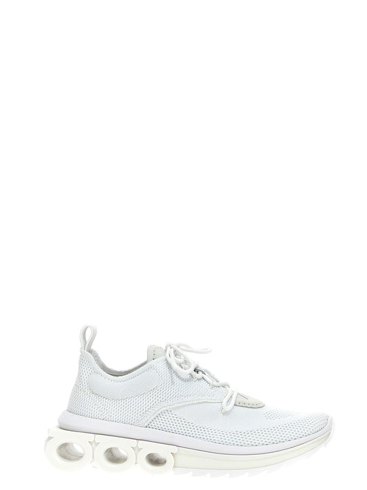 Ferragamo Nima’ Sneakers — White Knit Trainers