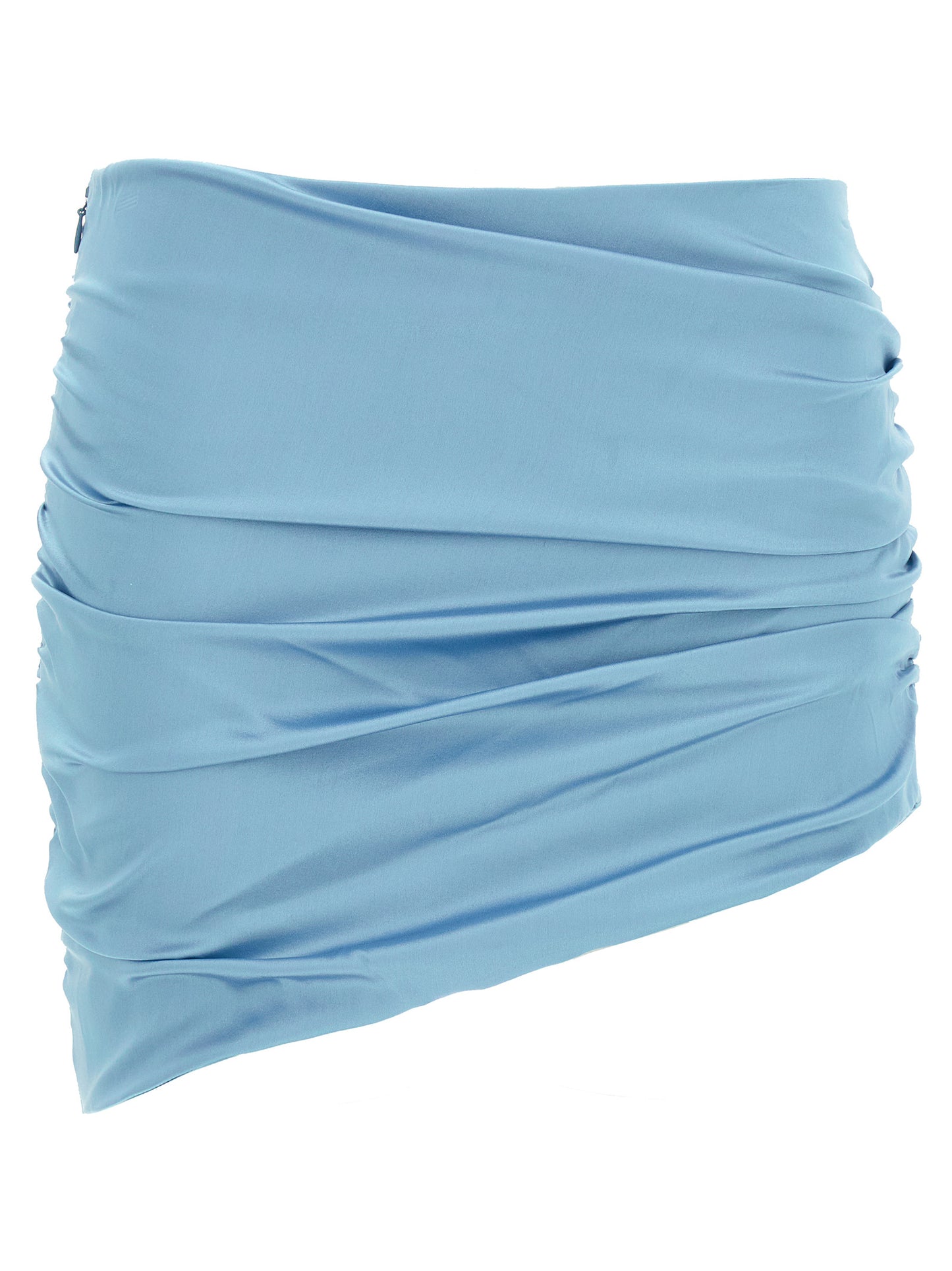 Alessandra Rich Satin Mini Skirt – Light Blue Mini