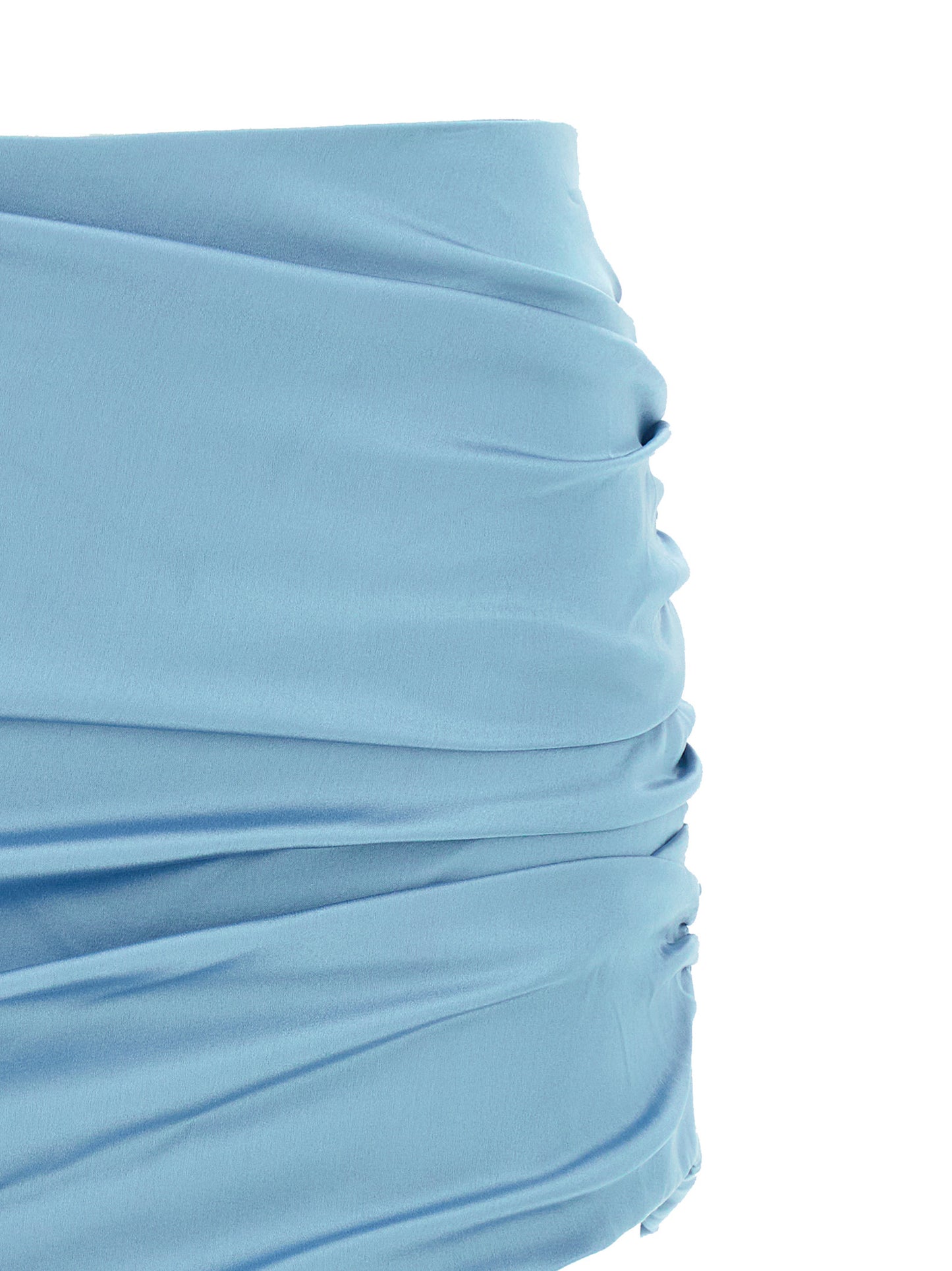 Alessandra Rich Satin Mini Skirt – Light Blue Mini