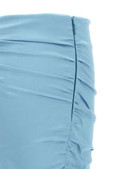 Alessandra Rich Satin Mini Skirt – Light Blue Mini