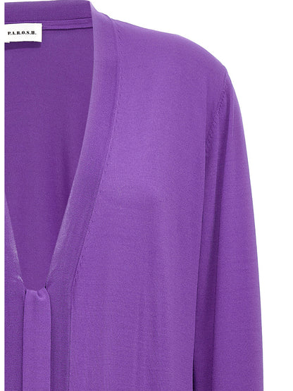 P.a.r.o.s.h. Roux Cardigan — Purple Knitwear for Women