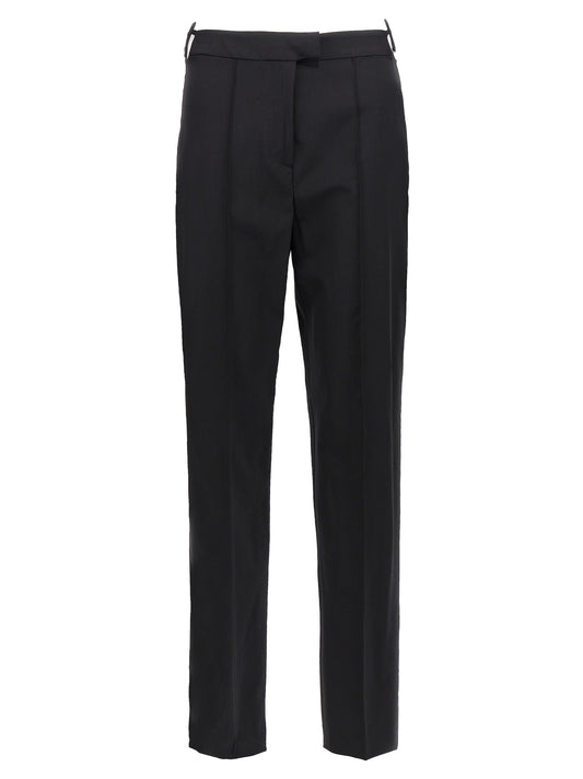 Nensi Dojaka Hearts Trousers — Black Wool Pants