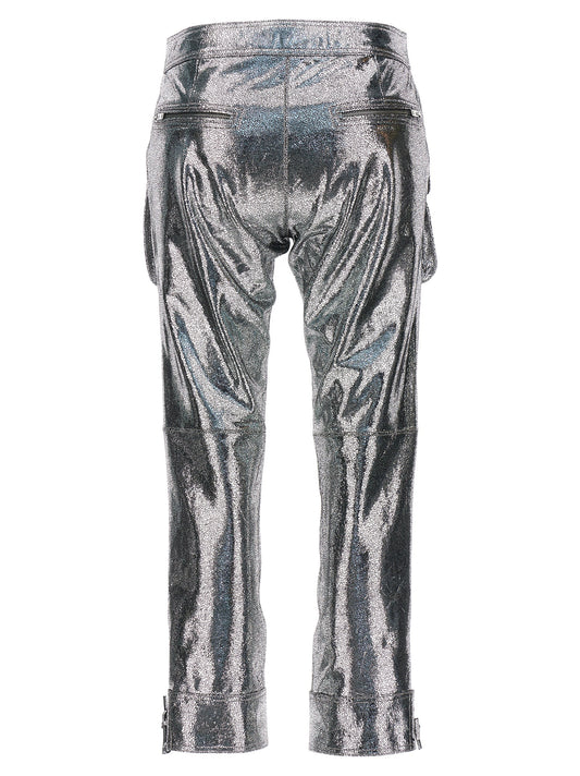 Isabel Marant Ciane Trousers — Silver Leather Pants