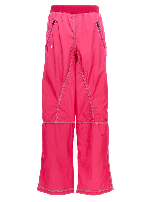 Tom Ford Fuchsia Nylon Trousers — Logo Pants for Women