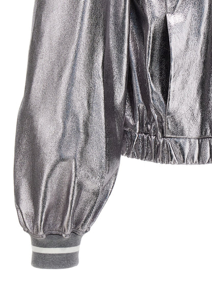 Brunello Cucinelli Laminated Leather Bomber Jacket