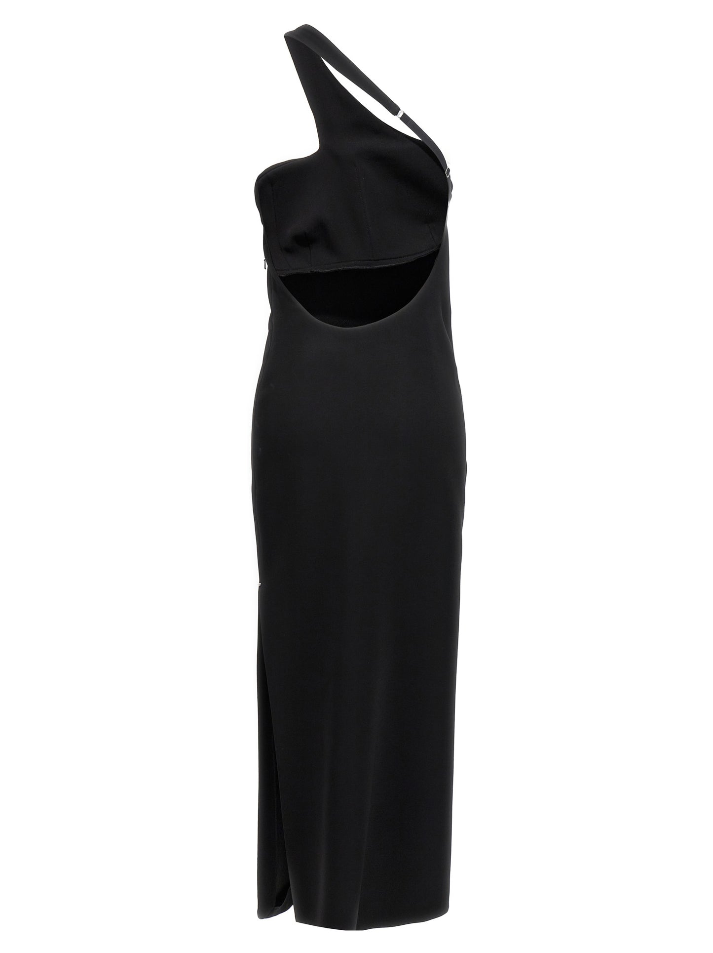 Sportmax Molise One-Shoulder Skirt Dress — Black