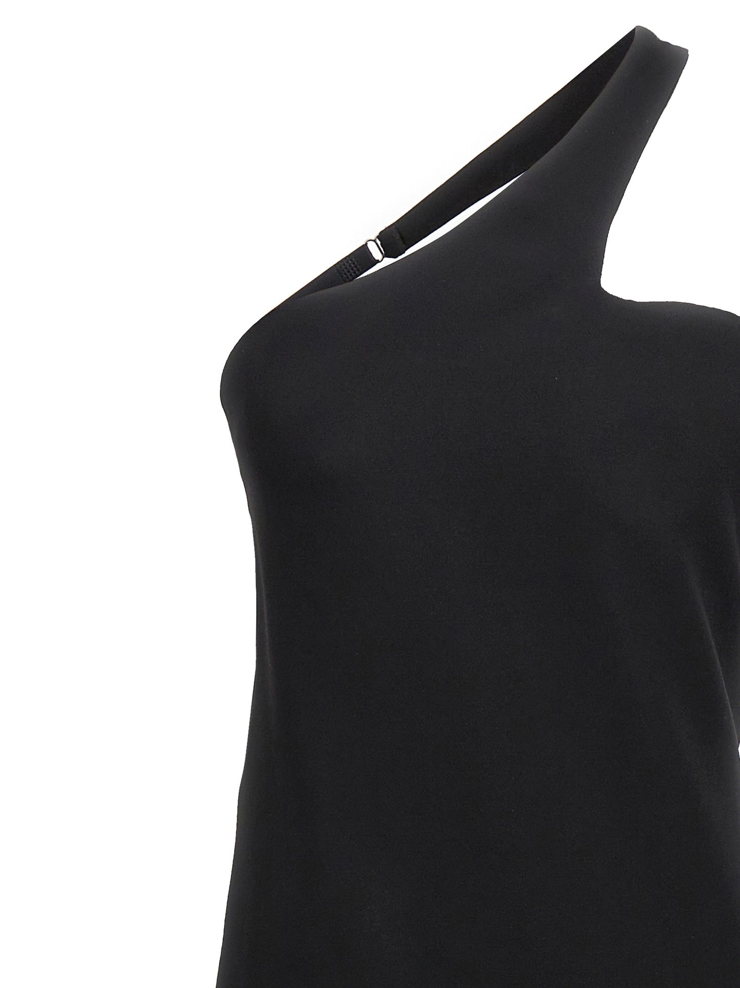 Sportmax Molise One-Shoulder Skirt Dress — Black