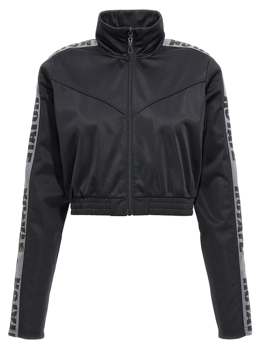 Rotate Birger Christensen Cropped Sweatshirt — Black Topwear