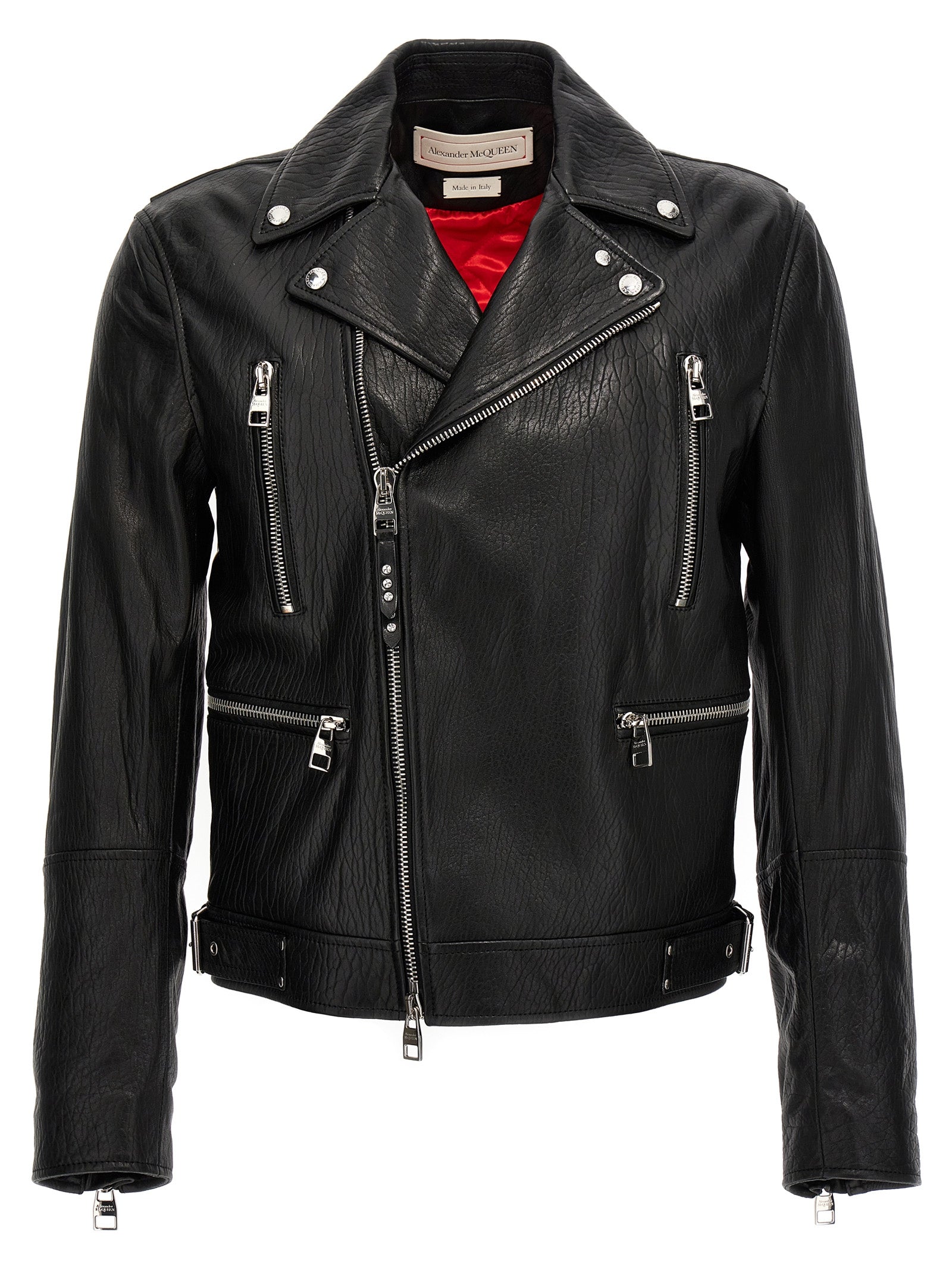 Mcqueen Texture Leather Jacket