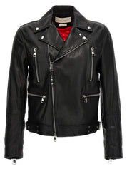 Mcqueen Texture Leather Jacket