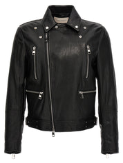 Mcqueen Texture Leather Jacket