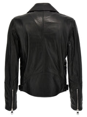 Mcqueen Texture Leather Jacket