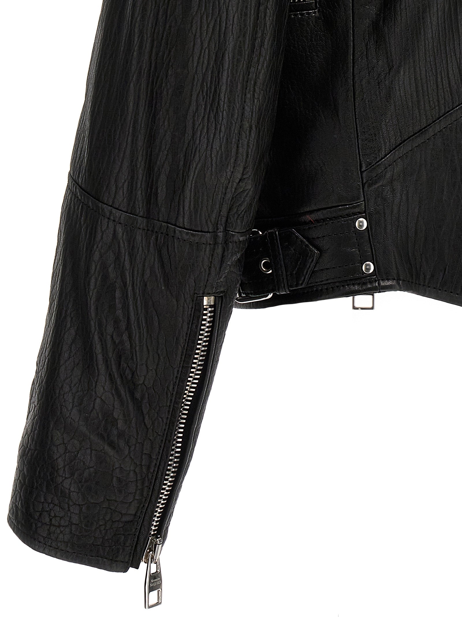 Mcqueen Texture Leather Jacket