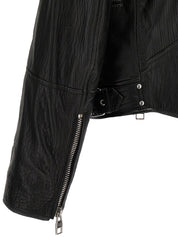 Mcqueen Texture Leather Jacket
