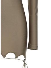 The Attico Lyna Dress — Brown Military Lycra Dress