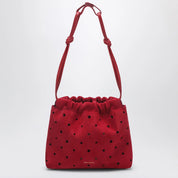 Manu Atelier Romy perforated red suede pouch