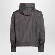 Dries Van Noten dark gray satin bomber jacket
