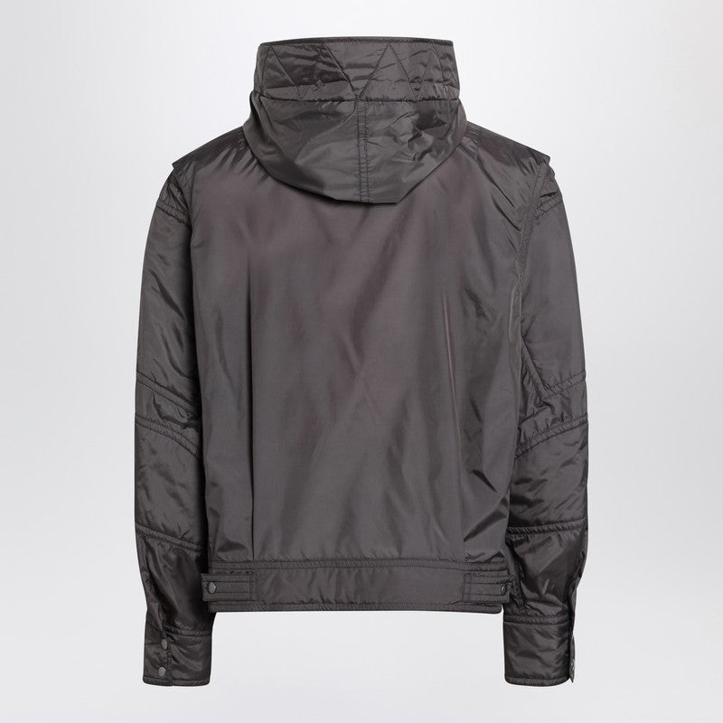 Dries Van Noten dark gray satin bomber jacket