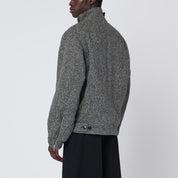 Dries Van Noten Grey patterned zip-up wool jacket