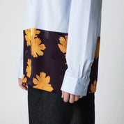 Dries Van Noten Light blue shirt with floral insert