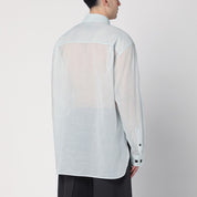 Dries Van Noten Light blue ice cotton shirt with pockets