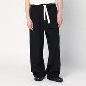 Dries Van Noten Wide black wool trousers