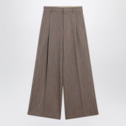 Dries Van Noten Wide-leg pinstripe wool trousers