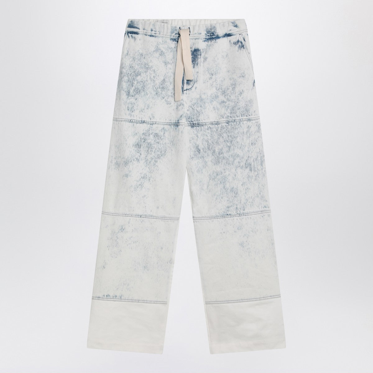 Dries Van Noten light blue jeans with drawstring waist