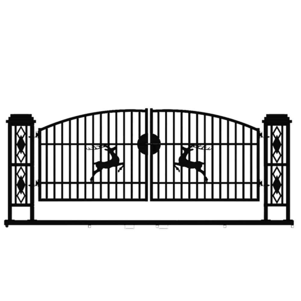Chery Industrial 20ft Wrought Steel Garden Driveway Gate with Post