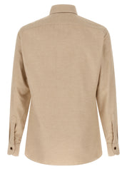 Borriello Flannel Shirt for Men — Beige Cotton, €99