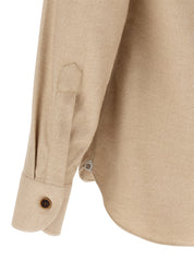 Borriello Flannel Shirt for Men — Beige Cotton, €99