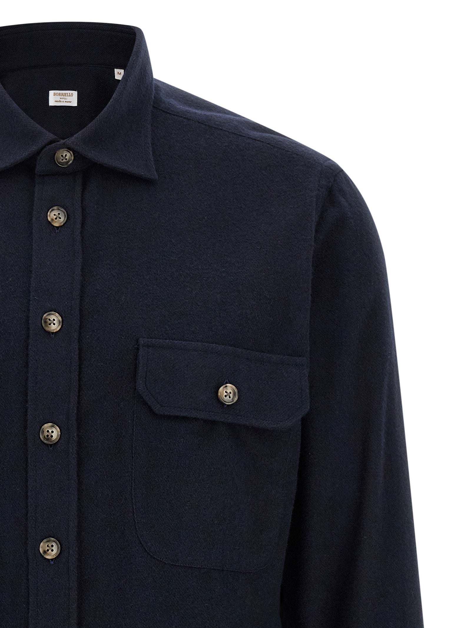 Borriello Flannel Shirt — Men's Cotton Shirt, Blue