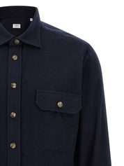 Borriello Flannel Shirt — Men's Cotton Shirt, Blue