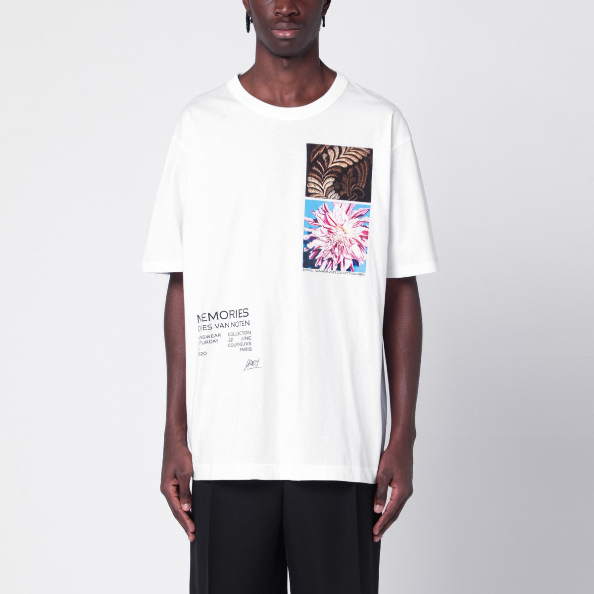 T-shirt oversize en coton blanc Dries Van Noten