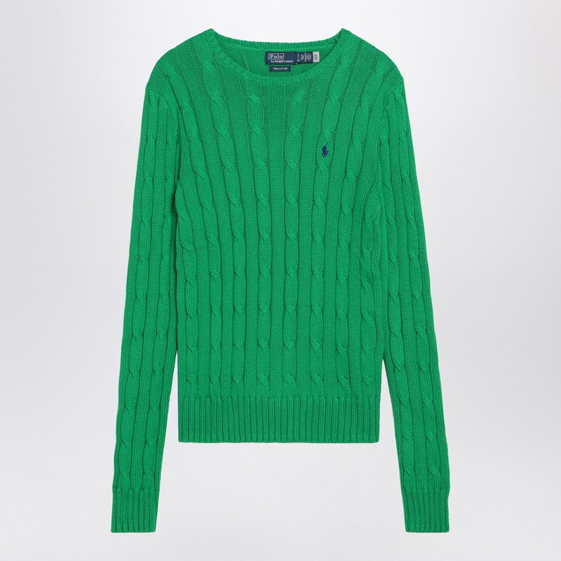Green Cotton Cable‑Knit Jumper — Polo Ralph Lauren