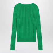 Green Cotton Cable‑Knit Jumper — Polo Ralph Lauren