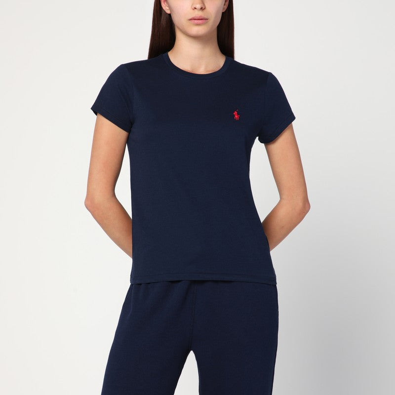 Polo Ralph Lauren Navy Blue Cotton T‑Shirt with Logo