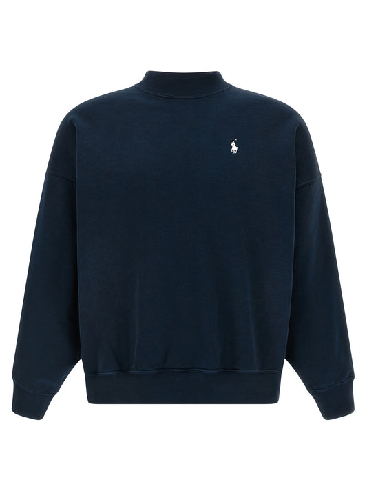 Polo Ralph Lauren Print Sweatshirt — Oversized Blue Topwear