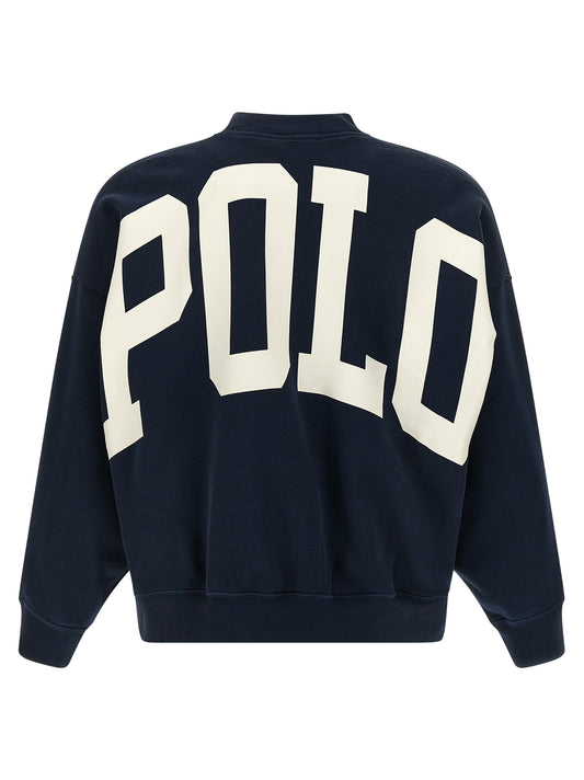 Polo Ralph Lauren Print Sweatshirt — Oversized Blue Topwear